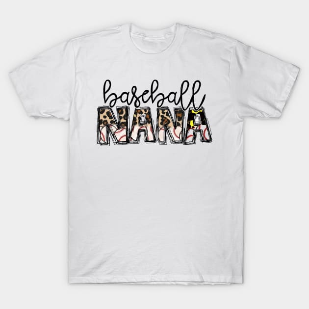 Baseball Nana Leopard   Baseball Nana T-Shirt by Wonder man 